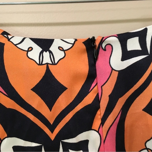 Zara Printed Knot Tie Pareo Midi Skirt Orange Black Mid Rise Size M New 8069/249 - Picture 3 of 6